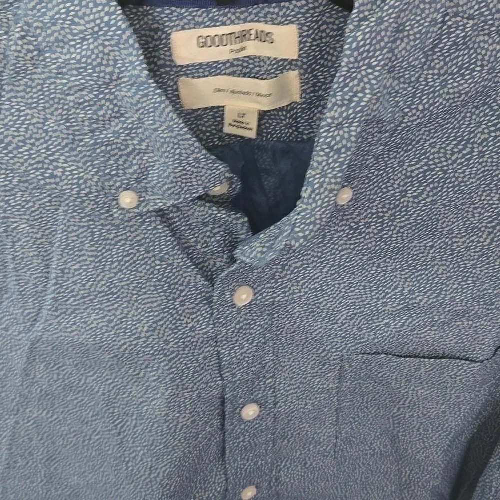 Goodthreads Blue & White Print Shirt - Picture 5 of 9